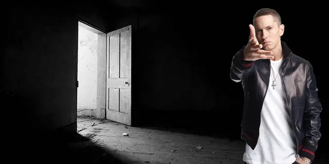 Eminem sleeps in a pitch black room